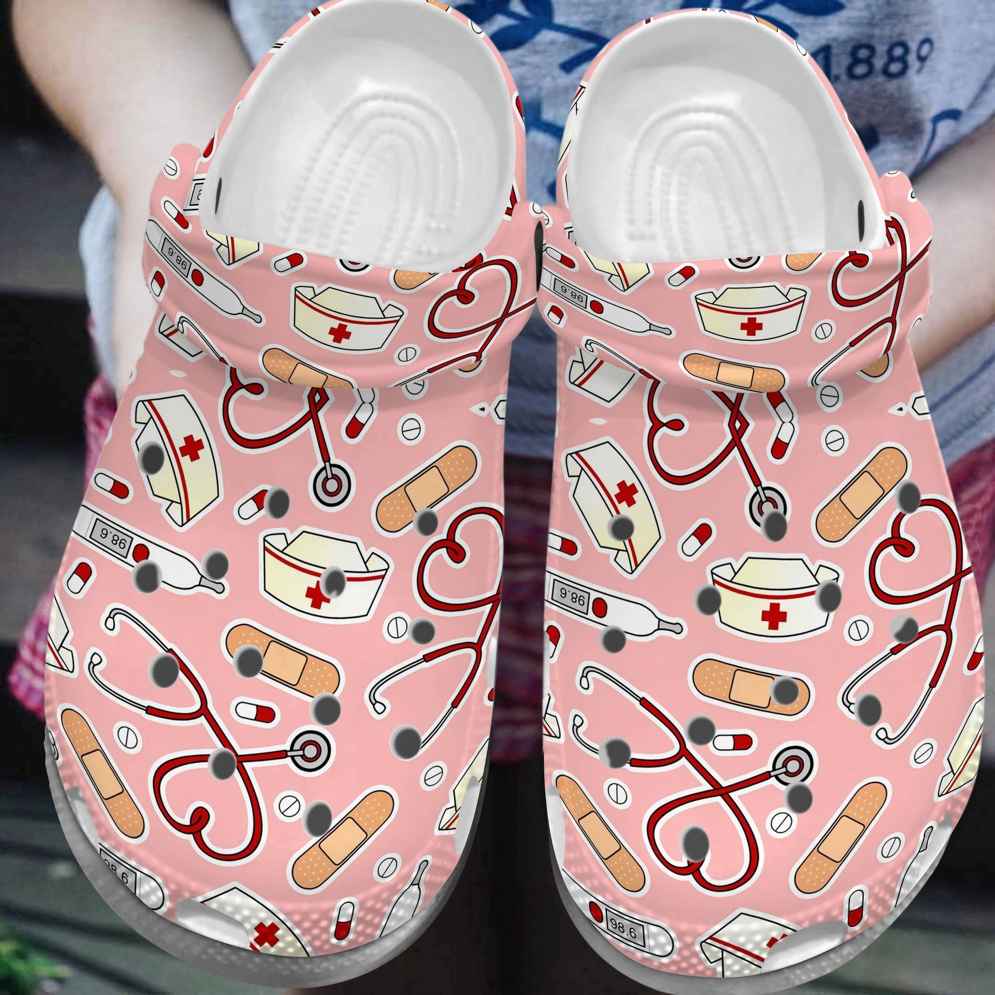 Cute Pink For Nurse Crocs Shoes - Nurse Clog Gift For Women Girl