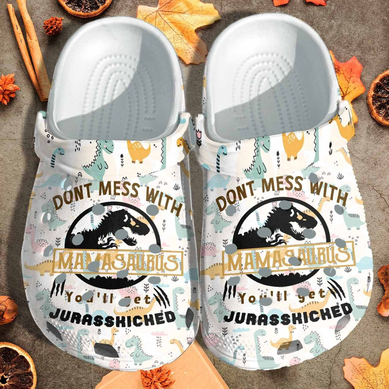 Mamasaurus Crocs Shoes Gifts Mothers Day 2022 - Love To The Moon Funny Clogs