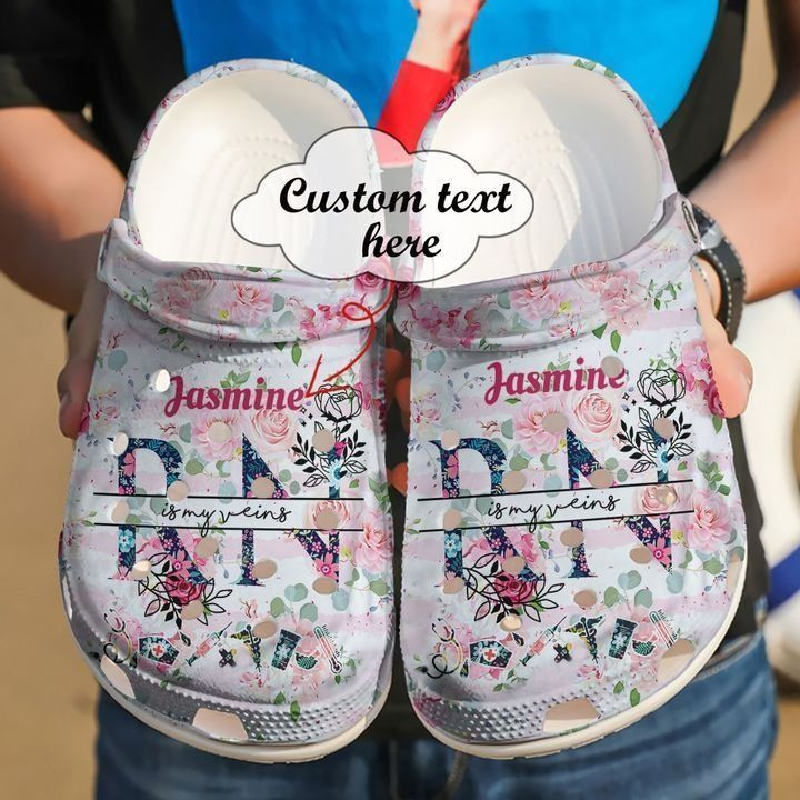 Nurse Personalized Rn In My Veins Classic Clogs Crocs Shoes