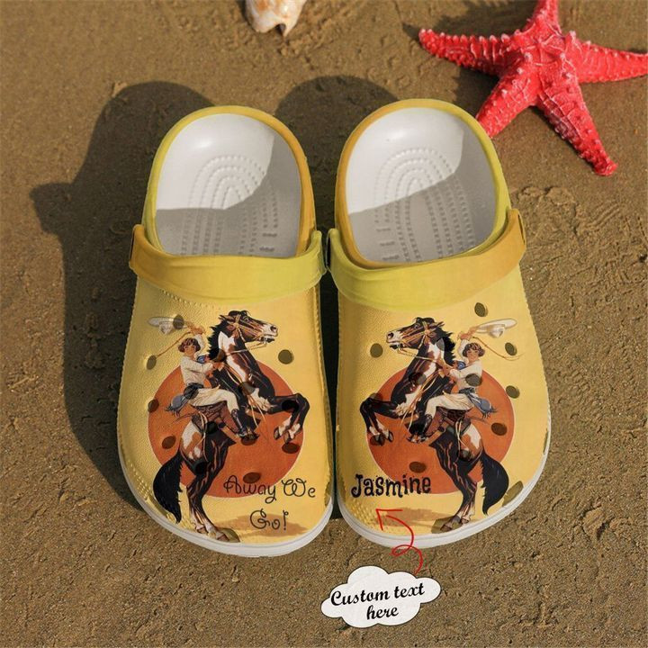 Horse Personalized Away We Go Classic Clogs Crocs Shoes