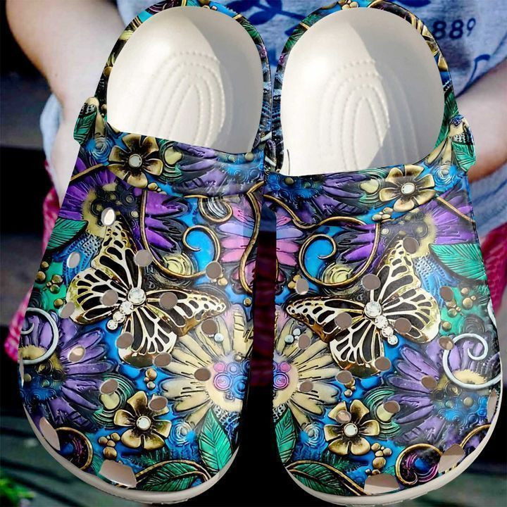 Butterfly Golden Classic Clogs Crocs Shoes