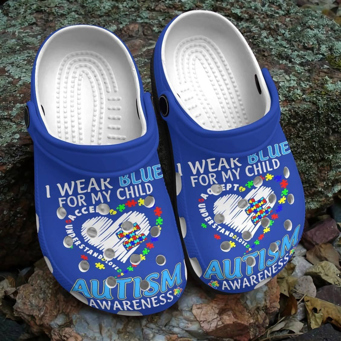 Autism Awareness I Wear Blue For My Child Crocband Clog Crocs Shoes For Men Women