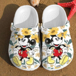 Mickey Sunflower Disney Mouse Couple Anniversary Gifts Clog Crocs Shoes