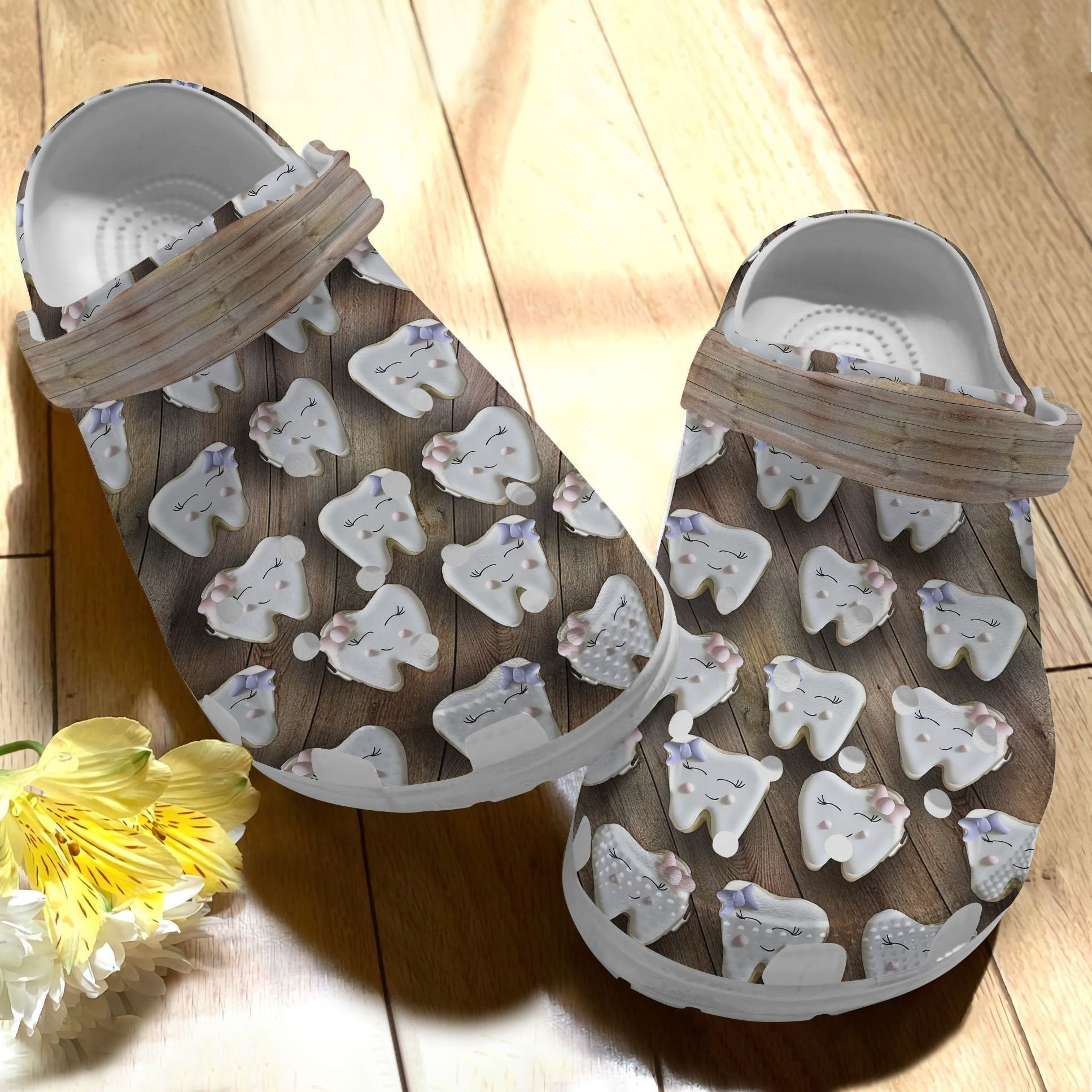 Lovely Teeth Crocs Shoes - Love A Dentist Clogs Gift For Girl Women