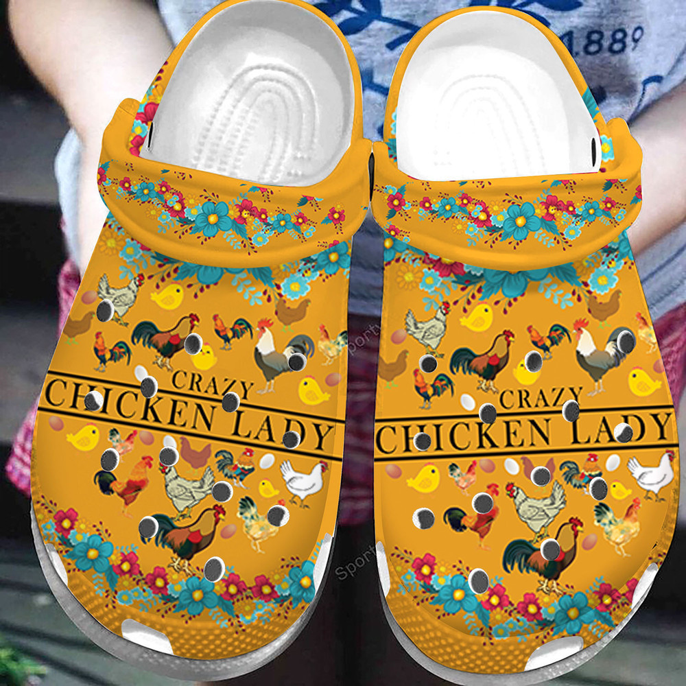 Clogsazy Chicken Lady Yellow Clogs Crocs Shoes