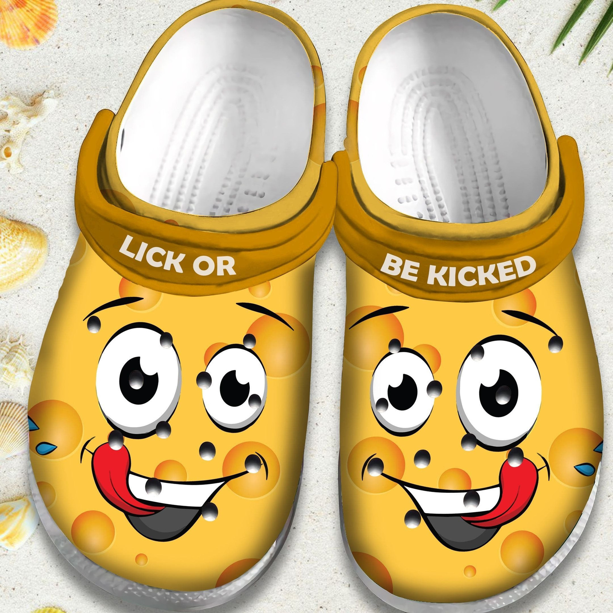 Lick Or Be Kicked Crocs Shoes - Smile Face Funny Clogs Gift For Birthday Christmas