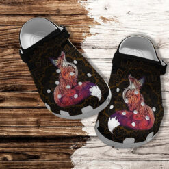 Fox Smart Boho Floral Lotus Croc Crocs Shoes Gift Grandma- Fox Hippie Peace Crocs Shoes Croc Clogs Customize Gift Mother Day