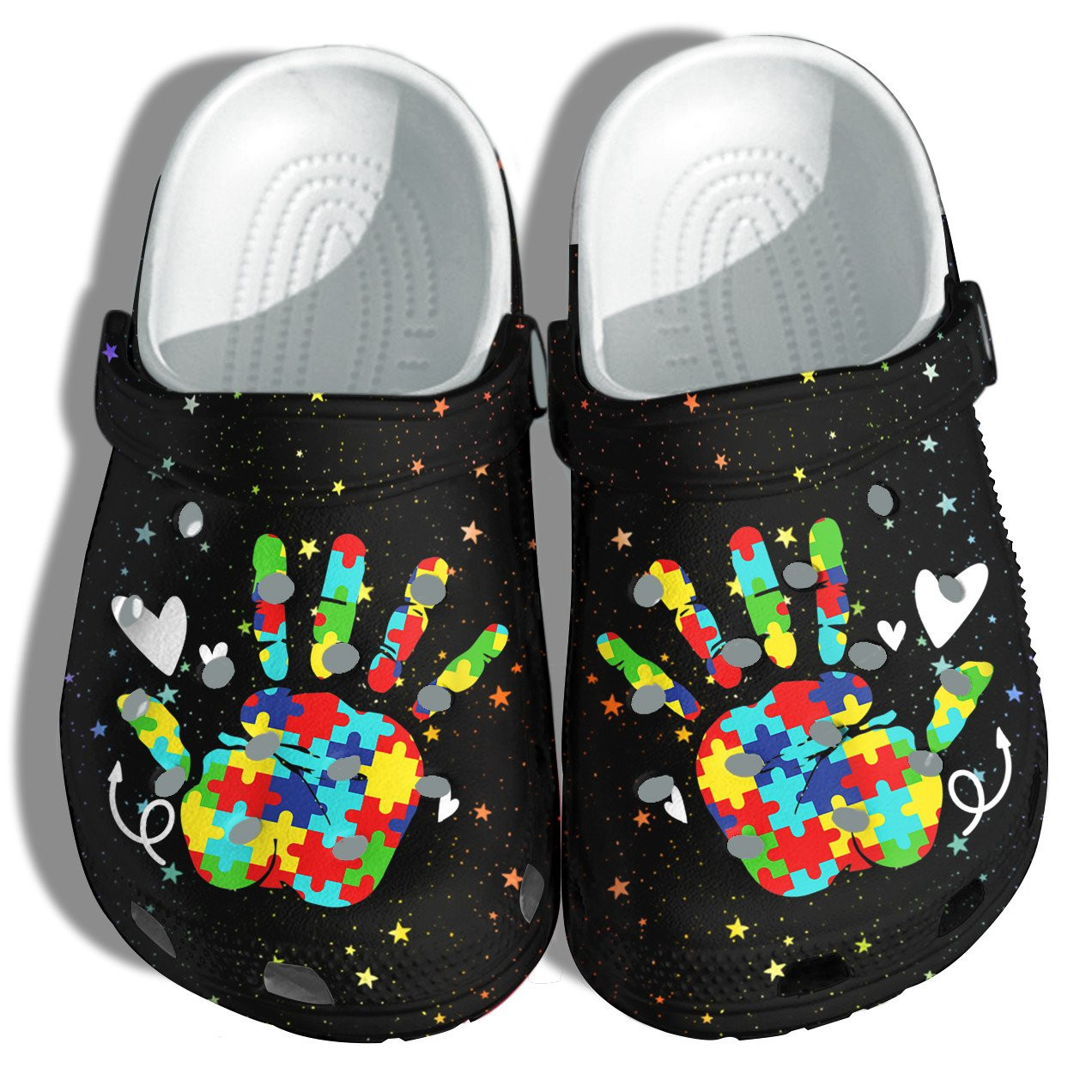 Hand Puzzle Autism Awareness Clogs Crocs Shoes Gifts For Birthday Christmas