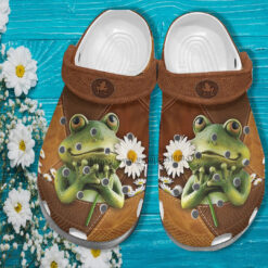 Frog Princess Daisy Flower Leather Croc Crocs Shoes Gift Grandaughter - Frog Girl Lover Crocs Shoes Croc Clogs Birthday Girl