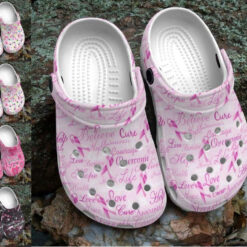 Breast Cancer Awareness Believe Cure Crocband Clog Crocs Shoes