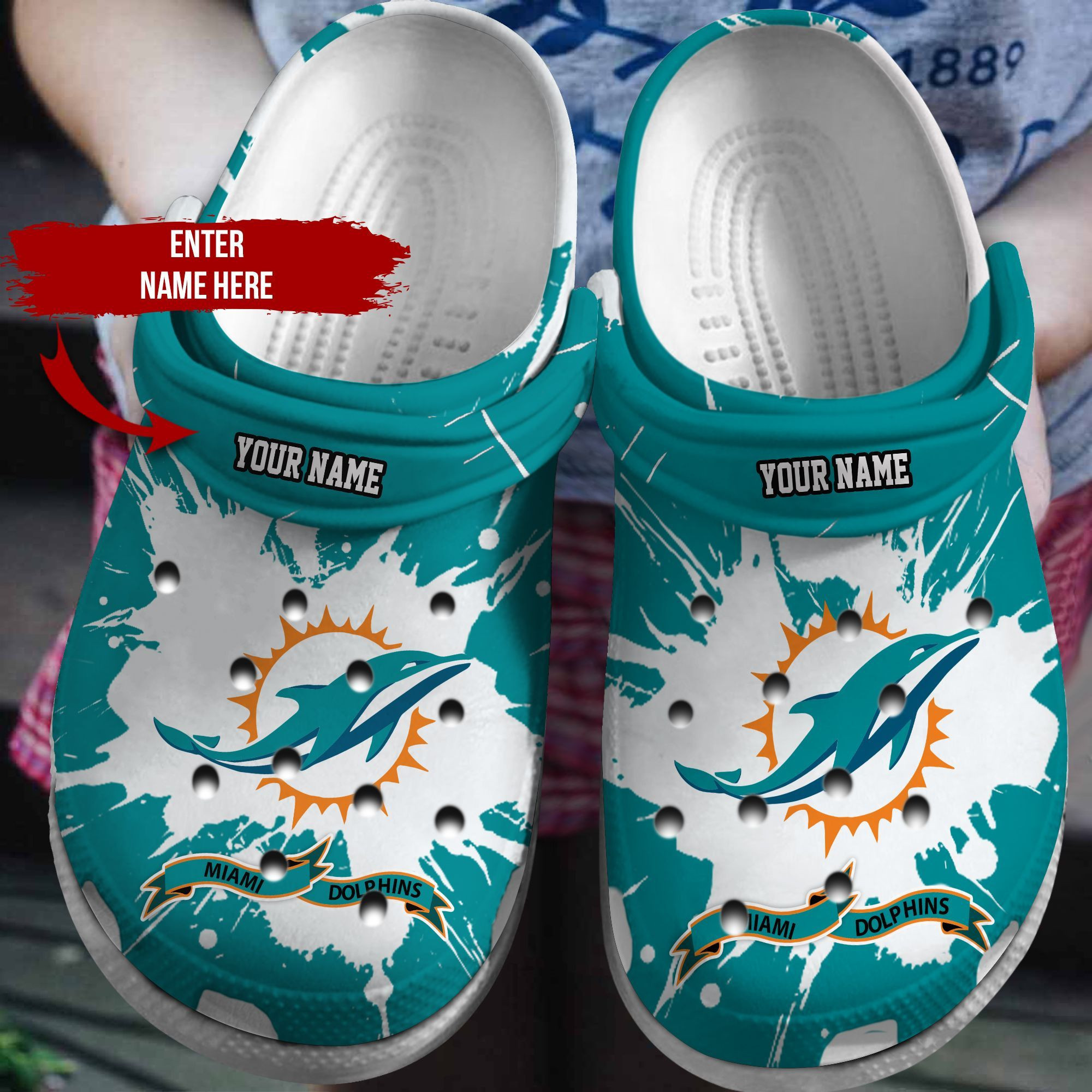 Customized Dolphins Crocs Clog Shoes