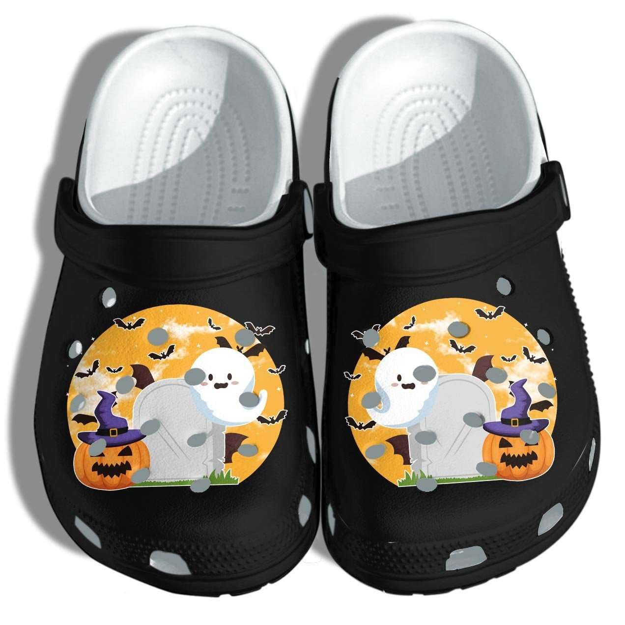 Happy Halloween With Ghost Crocband Clogs Crocs Shoes