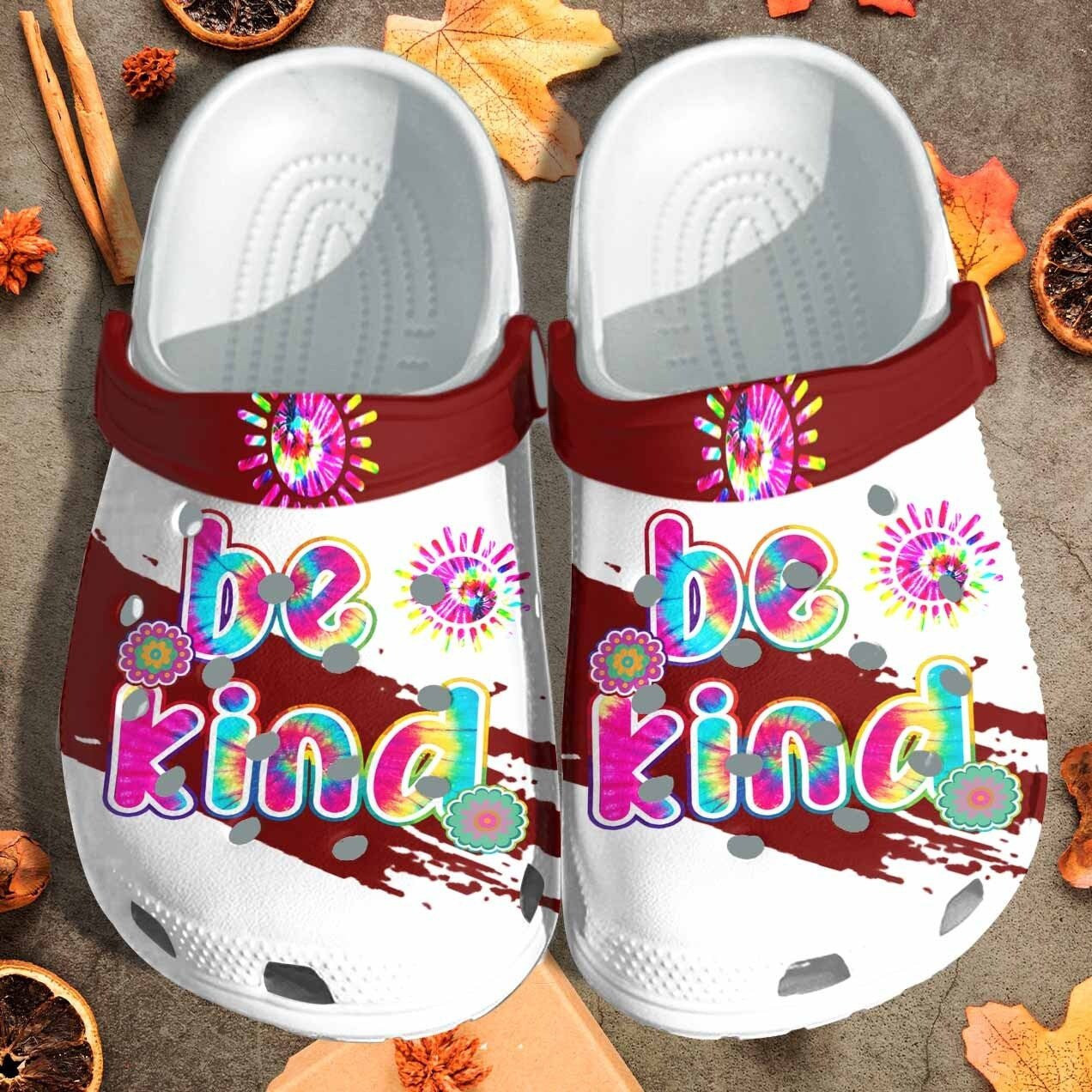 Be Kind Rainbow Custom Crocs Shoes Clogs - Autism Awareness Outdoor Crocs Shoes Clogs