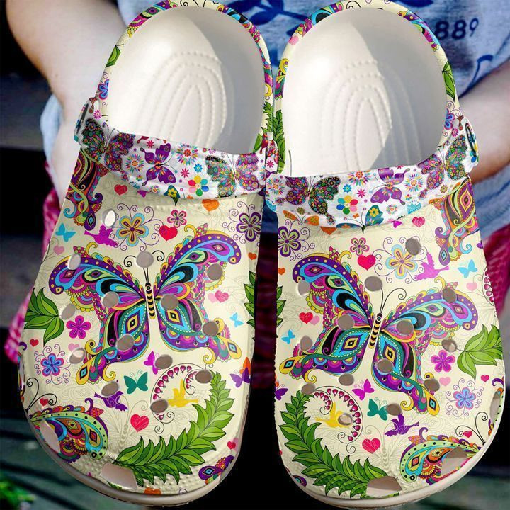 Butterfly Hippie Classic Clogs Crocs Shoes