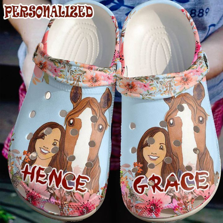 Horse Personalized Cowgirl And Her Classic Clogs Crocs Shoes
