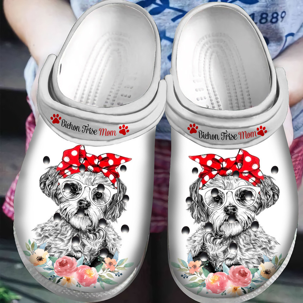 Bichon Frise Mom Classic Clogs Crocs Shoes Mothers Day Gift