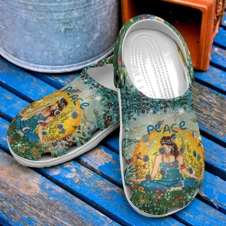 Hippie Peace Clog Crocs Shoes