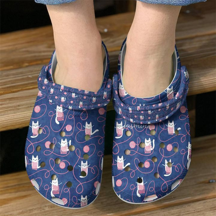 Cat Kitty Knitting Classic Clogs Crocs Shoes