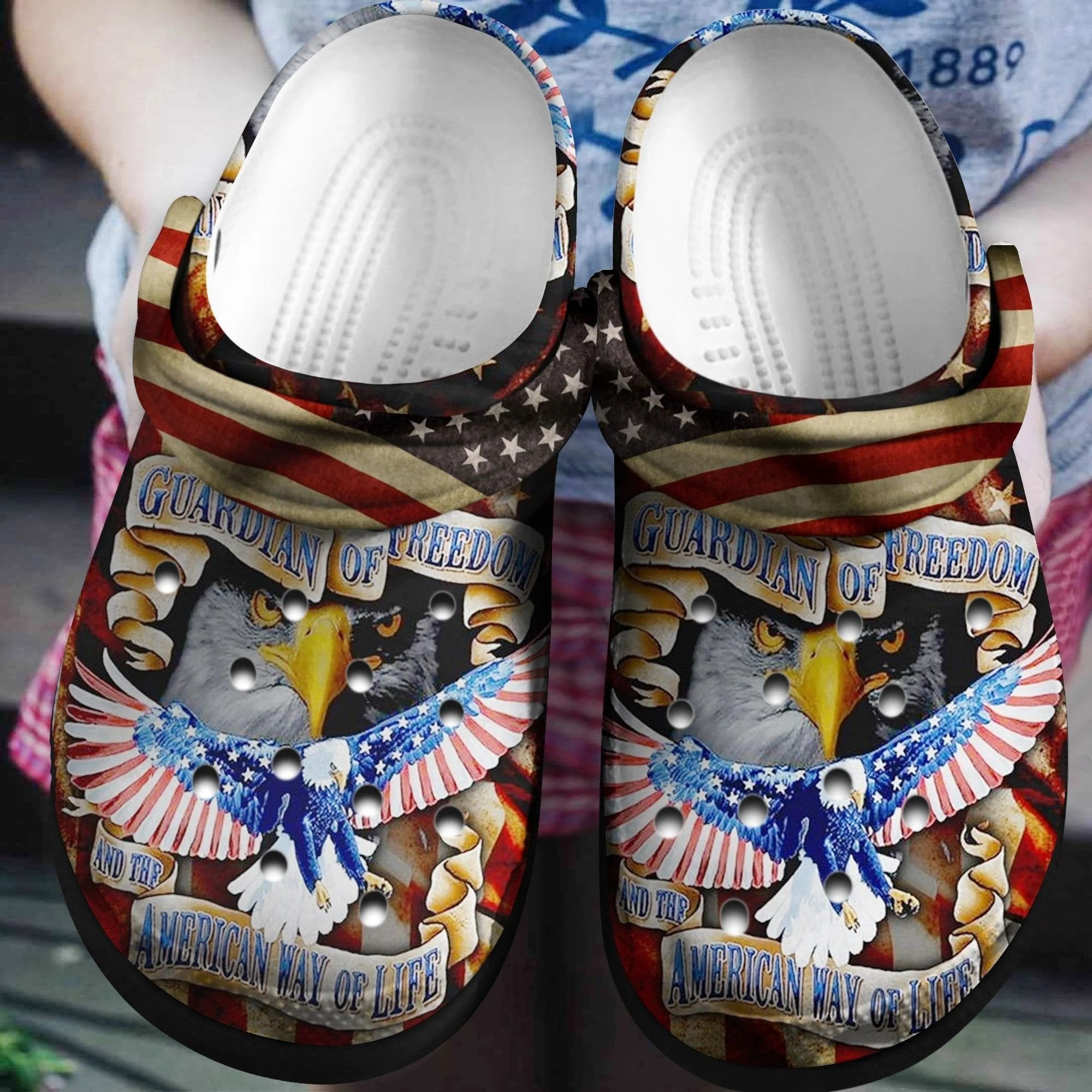 Eagle Independent Day Crocs Clog Shoes American Way Of Life Gift