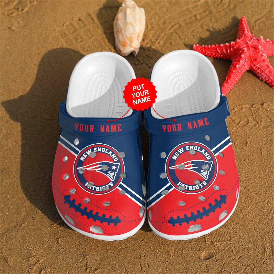 New England Patriots Personalized Custom For Nfl Fans Clog Crocs Shoes