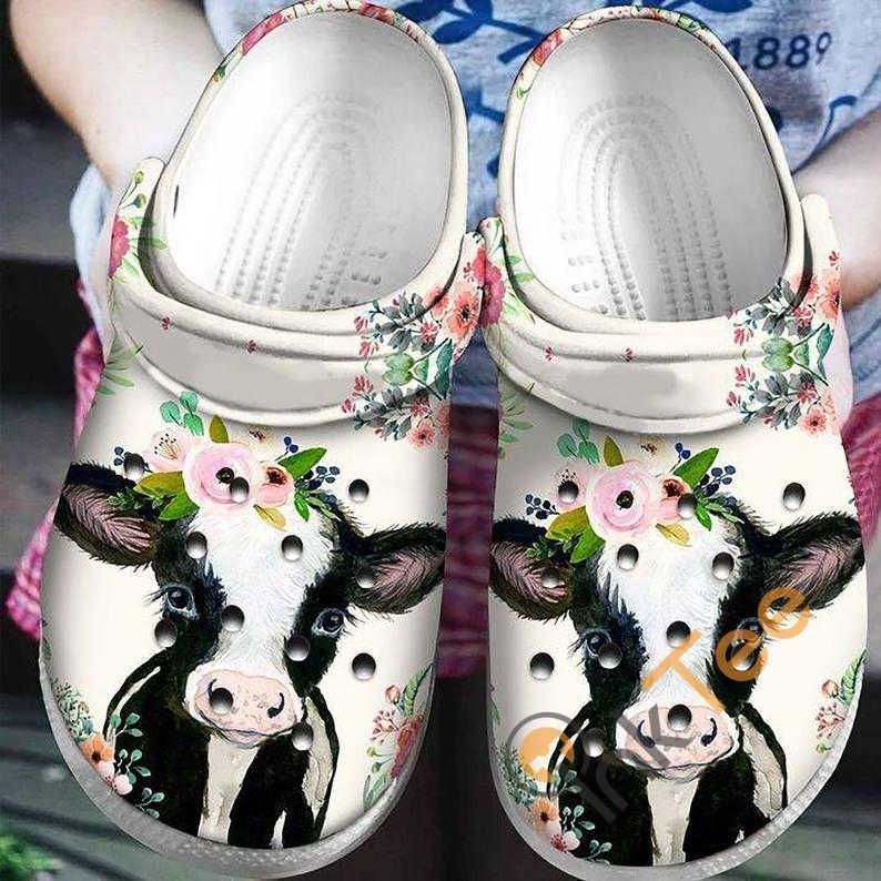 Floral Heifer Cow Farmer Clog Crocs Shoes