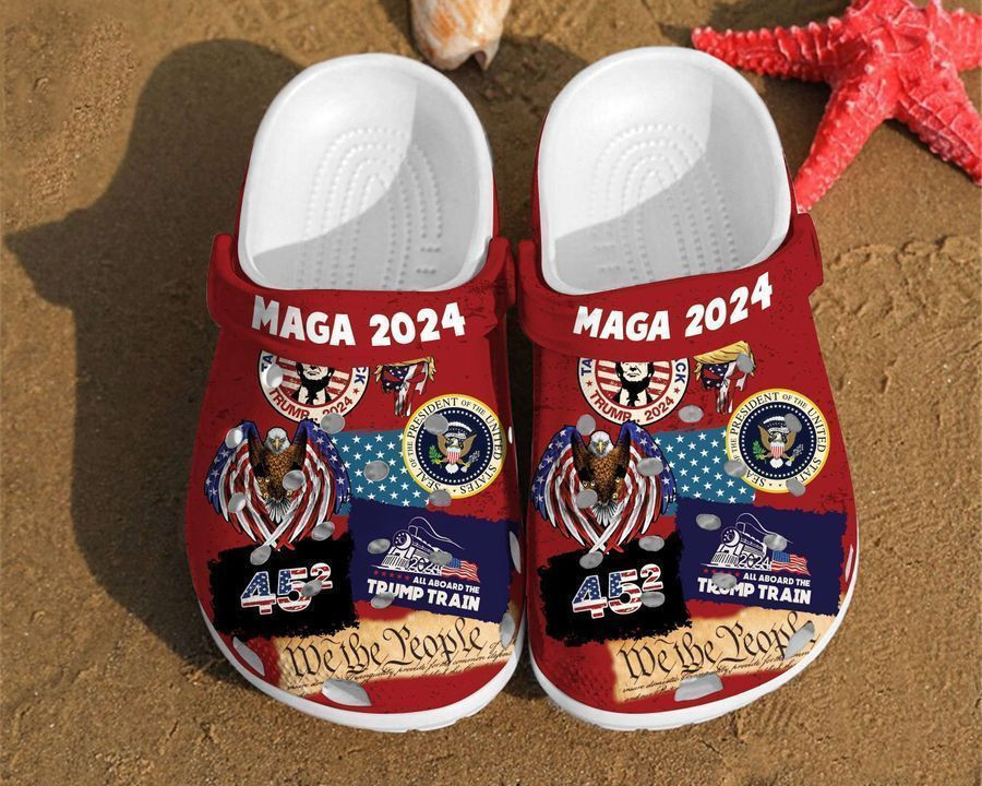 Maga 2024 Stickers Trump Vote For Girl Independence Us Day Gift 4Th Of July Gifts Clog Crocs Shoes