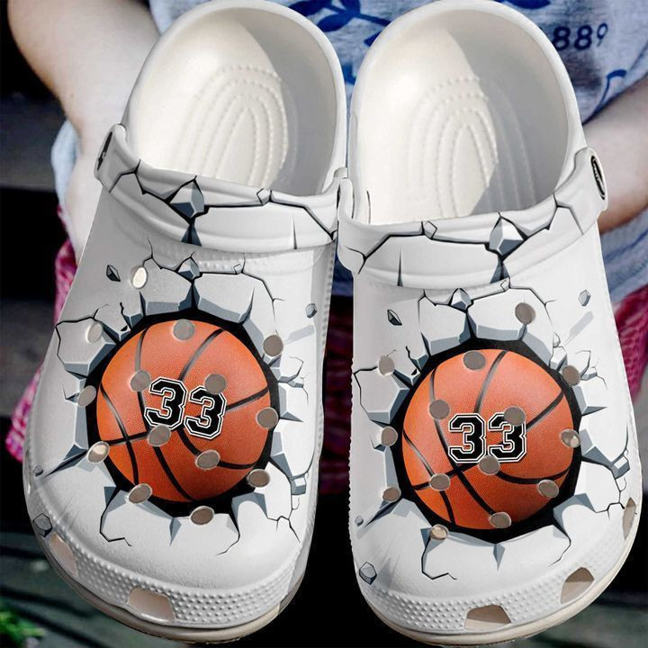 Basketball Personalized Broken Wall Classic Clogs Crocs Shoes