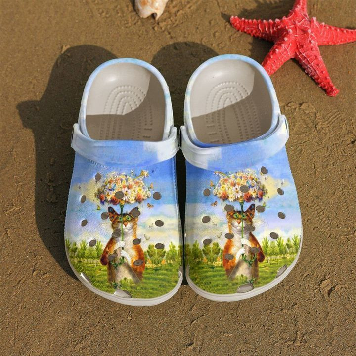 Cat Flowery Classic Clogs Crocs Shoes