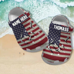 Hook Fishing America Flag 3D Croc Crocs Shoes Gift Father Day- Hook Fishing 4Th Of July Crocs Shoes Croc Clogs Customize