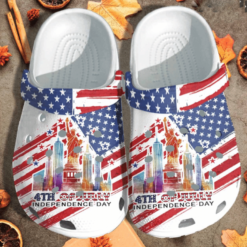 4Th Of July Independence Day Watercolor Clog Crocs Shoes