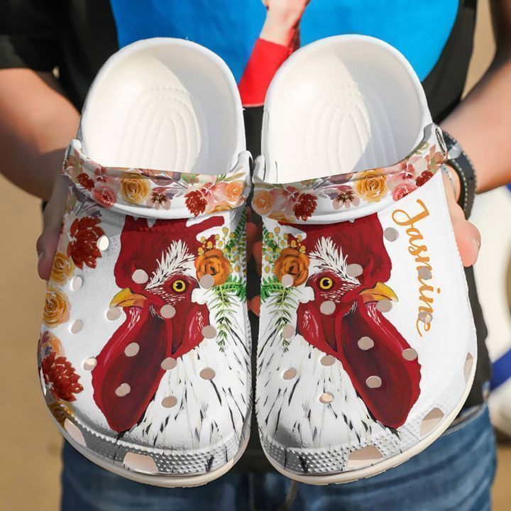 Chicken Personalized Floral Classic Clogs Crocs Shoes