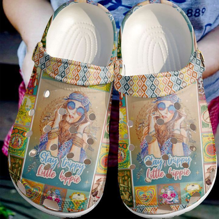 Hippie Stay Trippy Little Classic Clogs Crocs Shoes