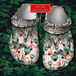 Flamingo Tropical Pattern Crocs Shoes Birthday Gifts Women Girl- Flamingo Summer Beach Crocs Shoes Croc Clogs Customize