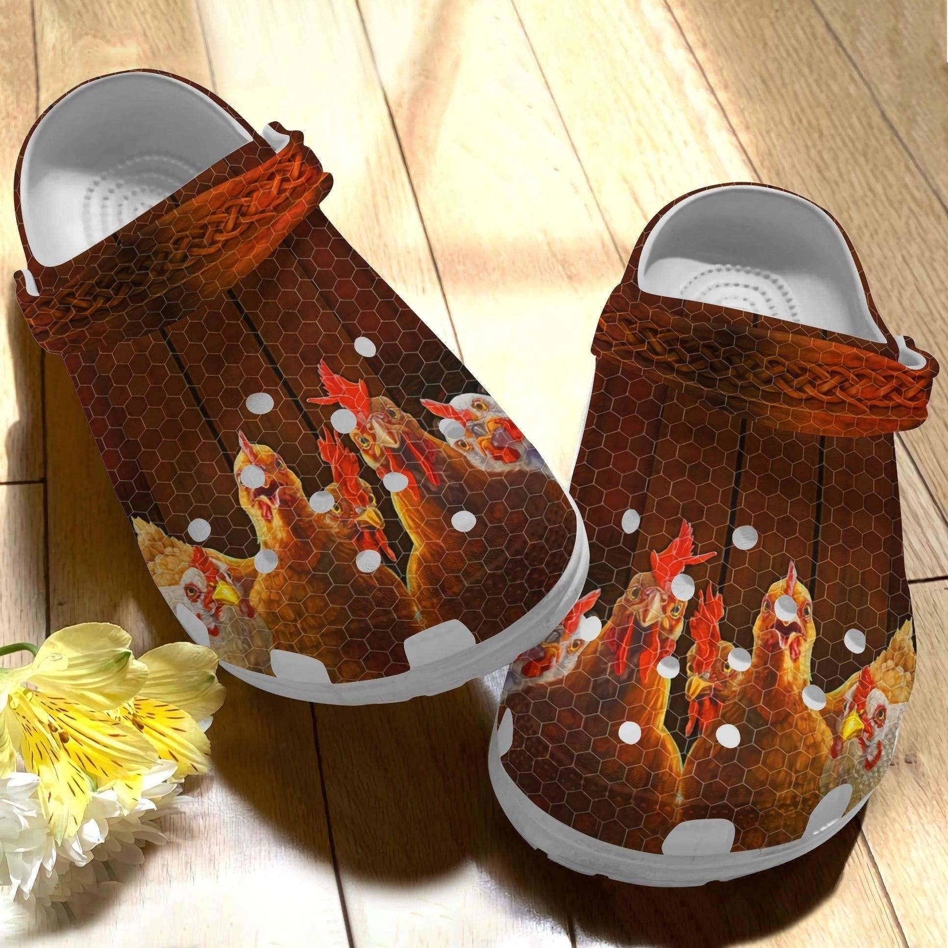 Barn Chicken Crocs Shoes - Chickens Outdoor clog Gifts For Male Female