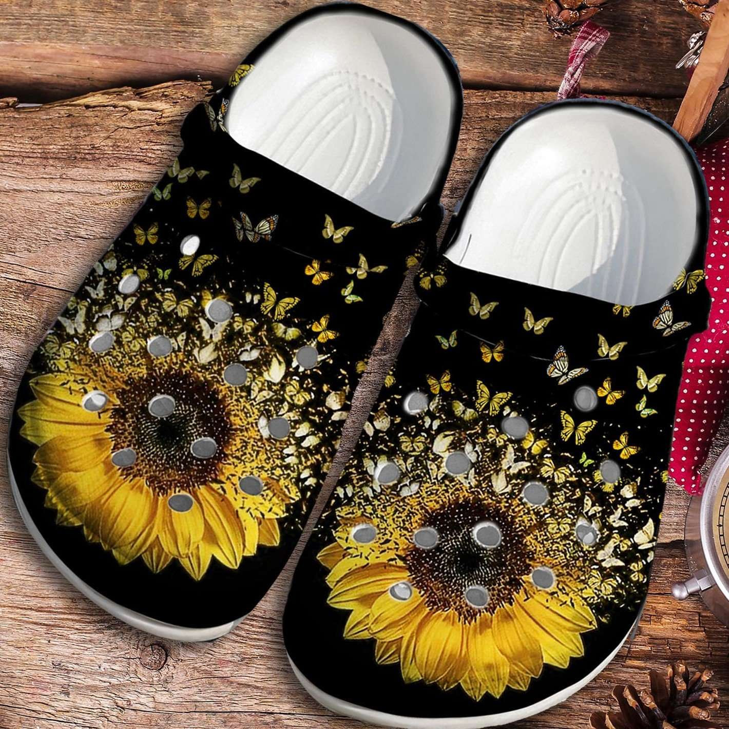 Butterfly And Sunflower Lovers Crocband Clog Crocs Shoes