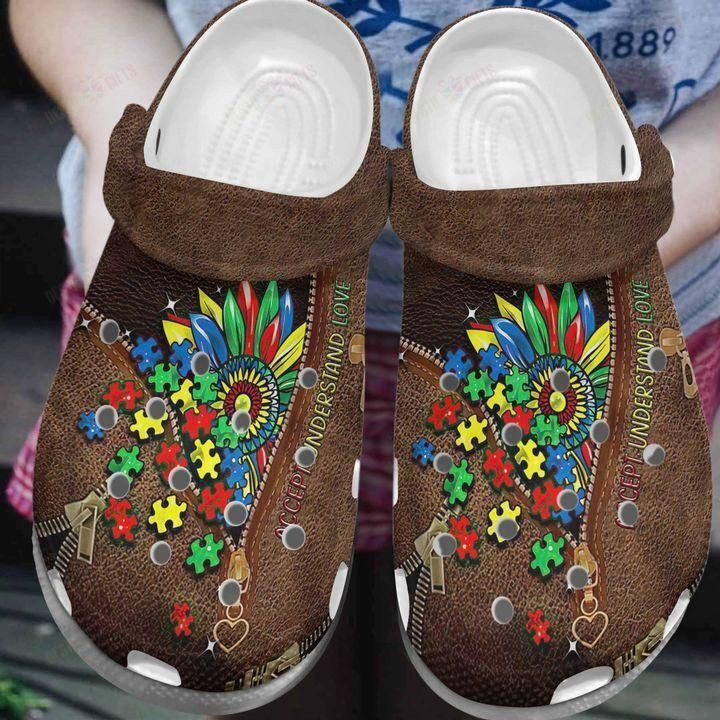 Autism Awareness Sunflower Accept Understand Love Crocband Clog Crocs Shoes For Men Women