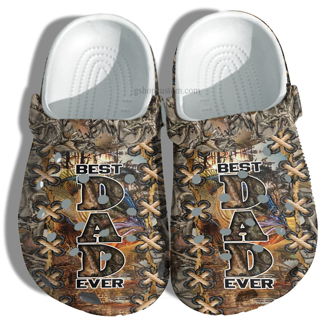Best Dad Ever Fishing Camouflage Croc Crocs Clog Shoes Gift Men Father Day- Fishing Camo Army Crocs Clog Shoes For Son