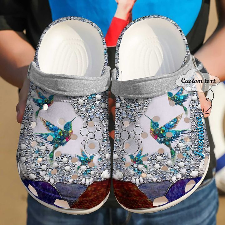 Hummingbird Personalized Gem Classic Clogs Crocs Shoes