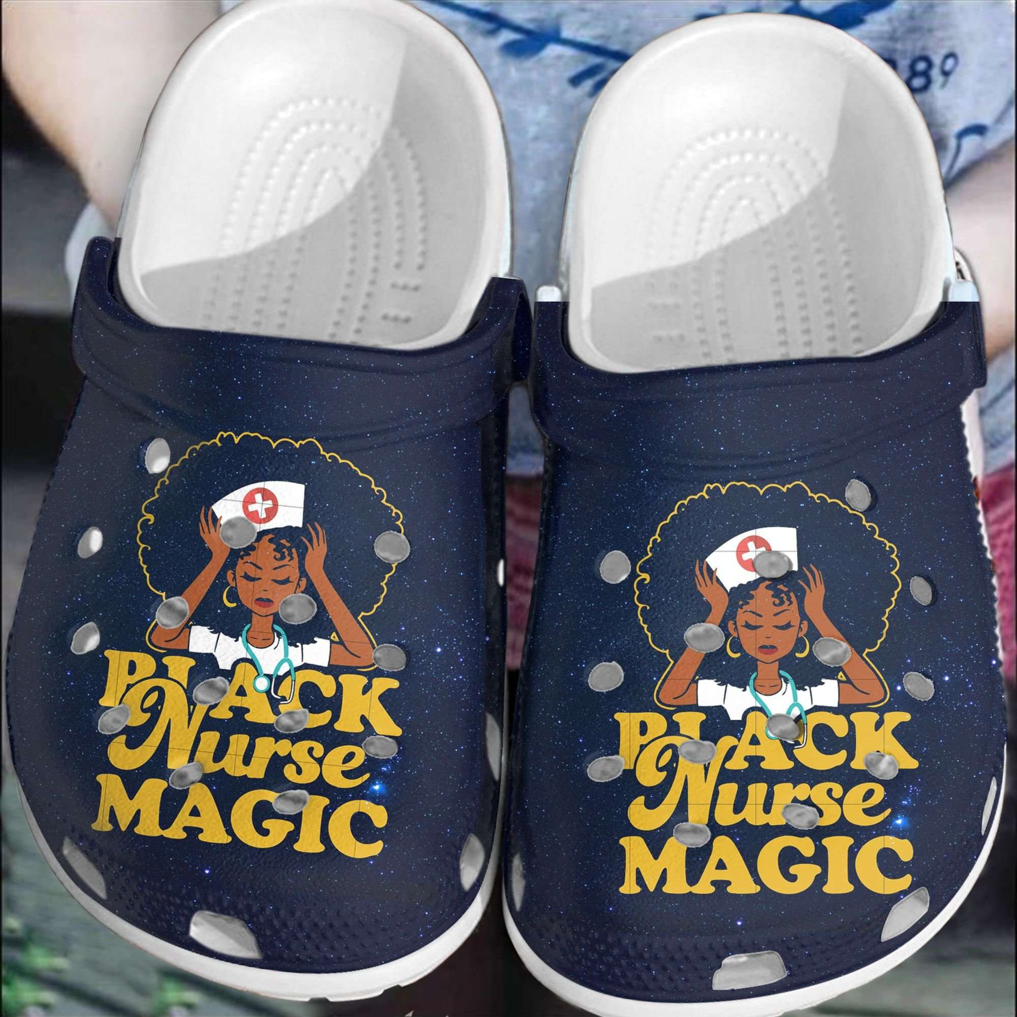 Black Nurse Magic Black Pride Crocband Clog Crocs Shoes For Men Women