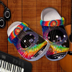 Guitarist Hippie Music Croc Crocs Shoes Gift Men Women- Guitar Rainbow Hippie Trippy Crocs Shoes Croc Clogs Gift Birthday