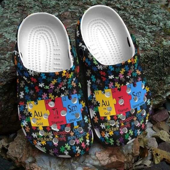 Autism Awareness Day Autism Puzzle Chemical Periodic Table Crocband Clog Crocs Shoes