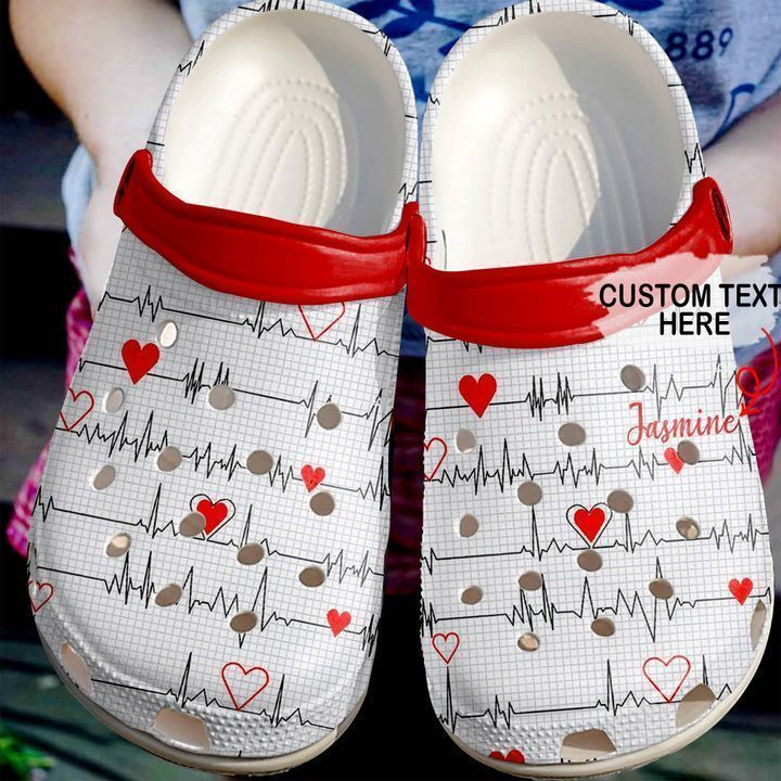 Nurse Personalized Heartbeat Pattern Classic Clogs Crocs Shoes