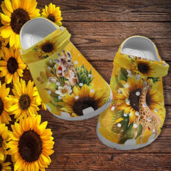 Giraffe Sunflower Faith Croc Crocs Shoes Gift Niece- Giraffe Girl Sunflower Crocs Shoes Croc Clogs Customize Gift Women