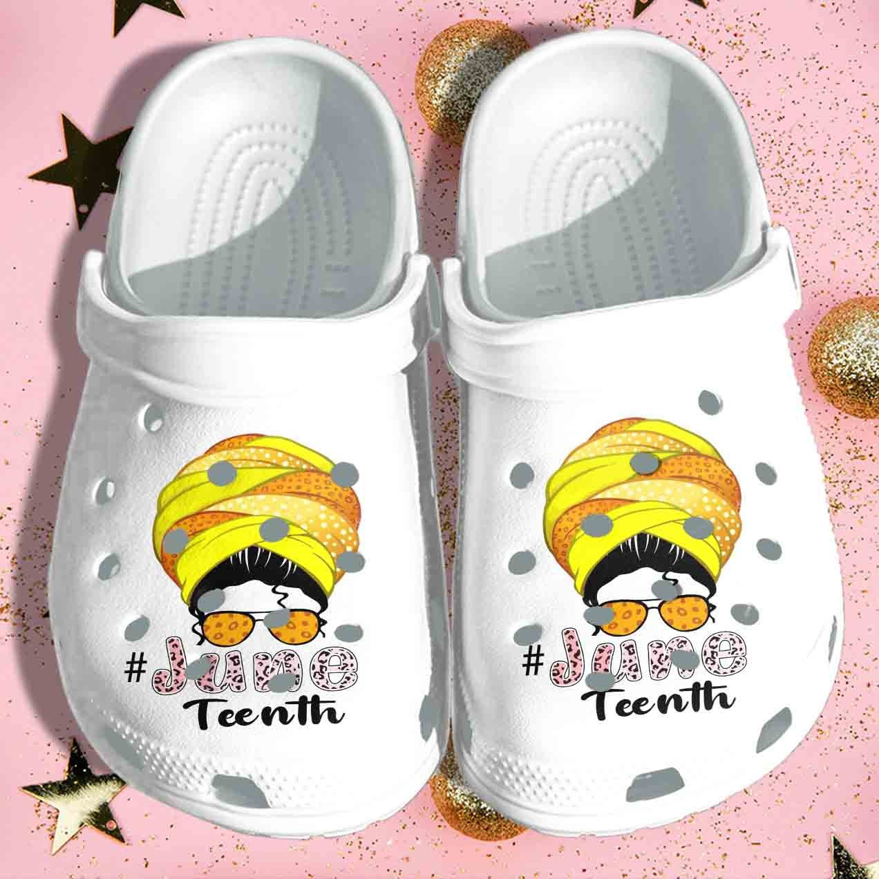 Africa Black Girl Glasses Crocs Shoes - June Teenth clog Gift For Girl Daughter