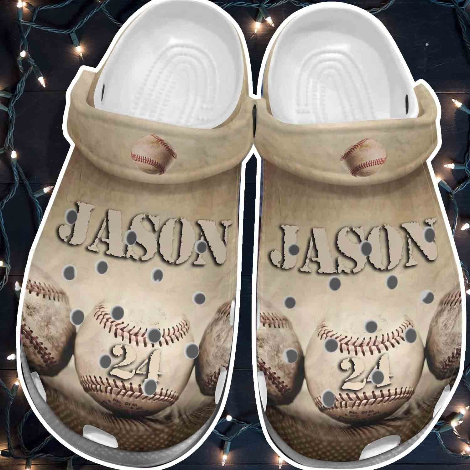 Customize Name Number Crocs Shoes - Baseball Ball clog For Men Women