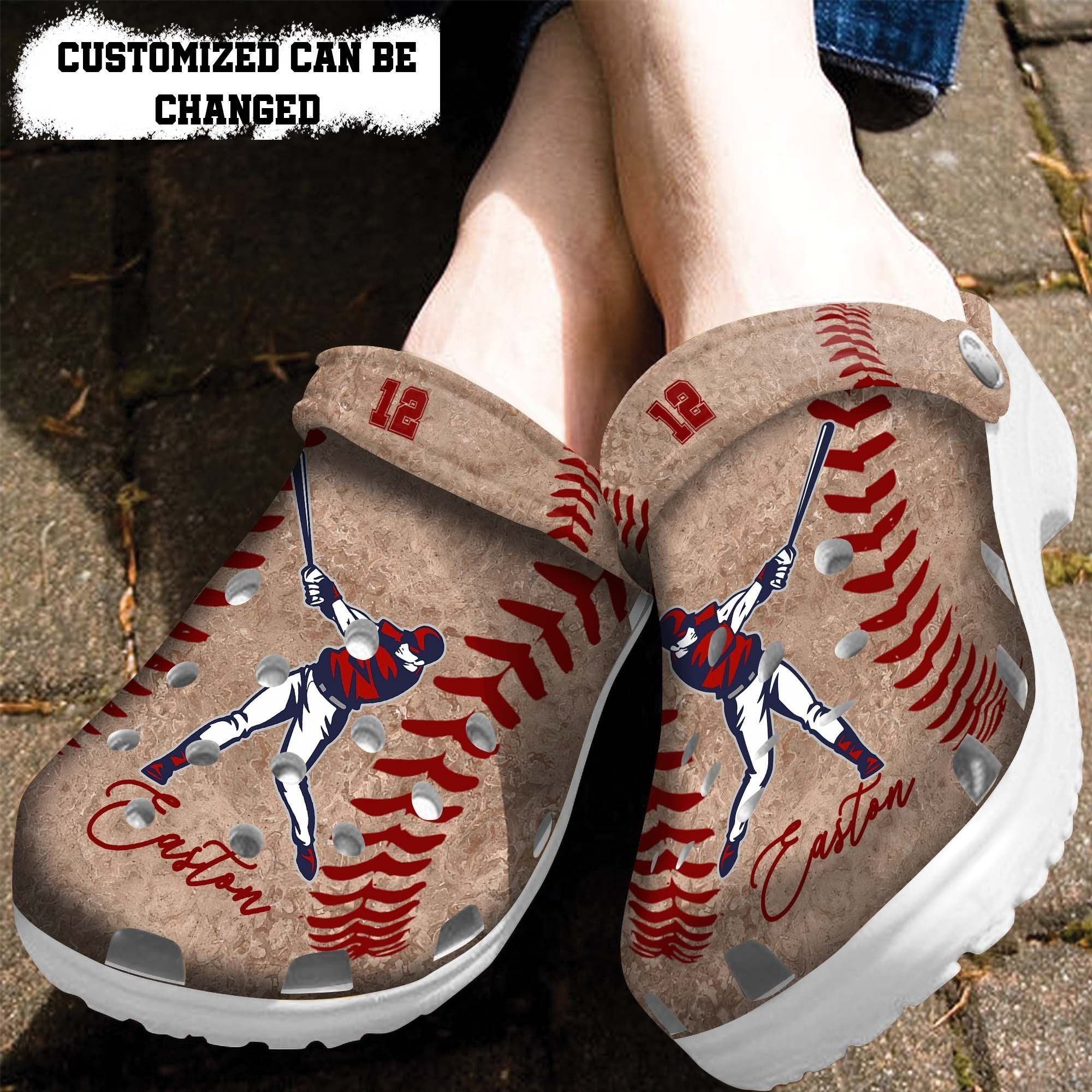 Baseball Leather Crocs Shoes Gift Men Women- Baseball Crocs Shoes Croc Clogs Customize