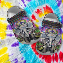 Elephant Boho Trippy Peace Croc Crocs Shoes - Hippie Peace Boho Erudite Crocs Shoes Croc Clogs Customize Gift