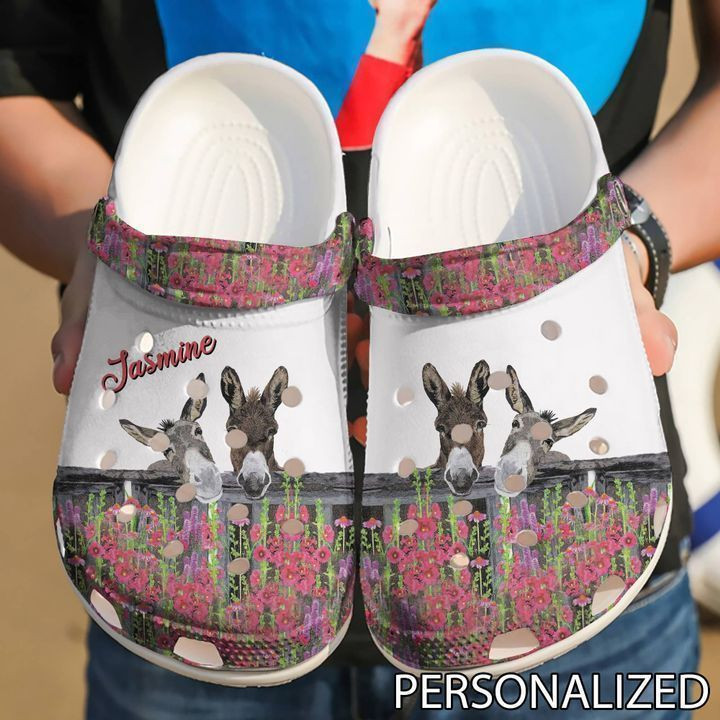 Farmer Personalized Donkey Couple Classic Clogs Crocs Shoes