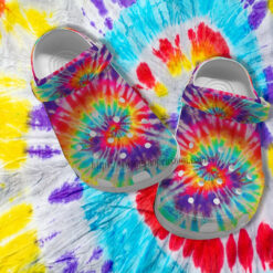 Hippie Tie Dye Croc Crocs Shoes- Hippie Trippy Rainbow Crocs Shoes Croc Clogs Customize Gift Birthday