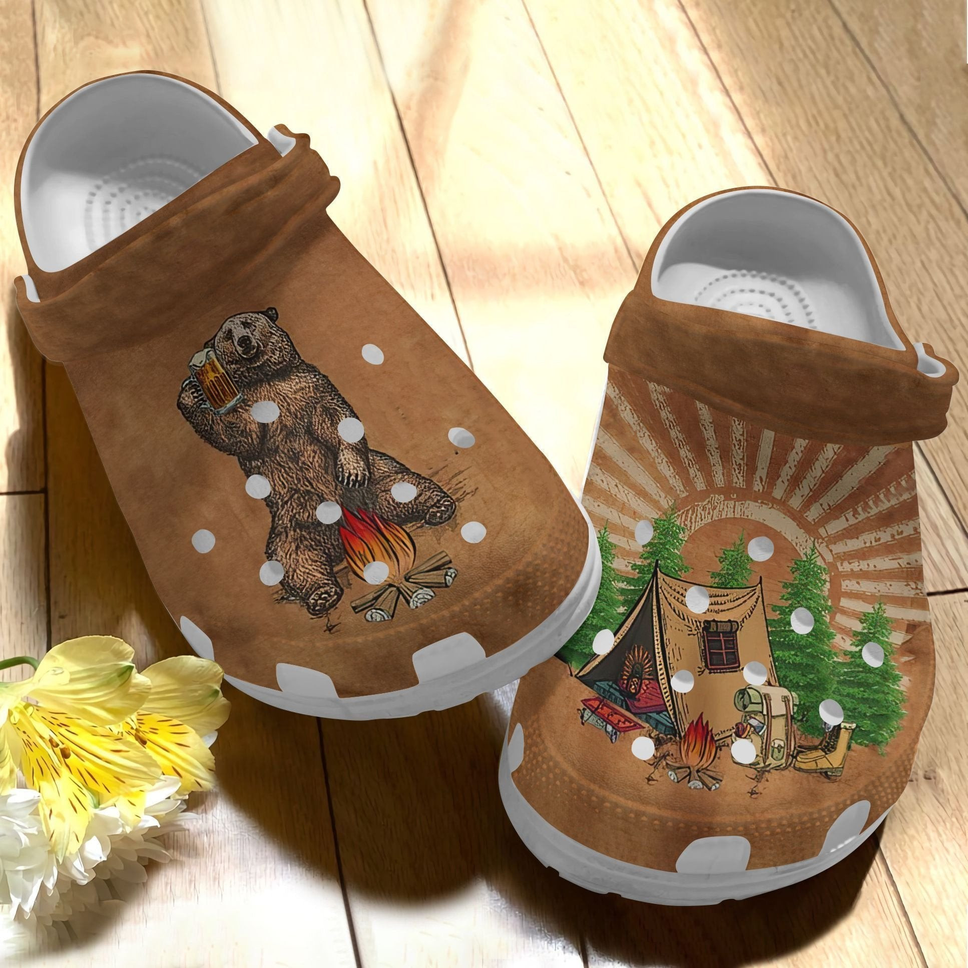 Bear Beer Camping Crocs Shoes - Peace Camping clog Gift For Friends